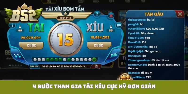 4 bước tham gia Tài Xỉu cực kỳ đơn giản