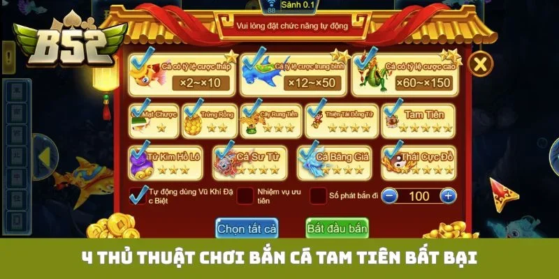 4 thủ thuật chơi bắn cá tam tiên bất bại