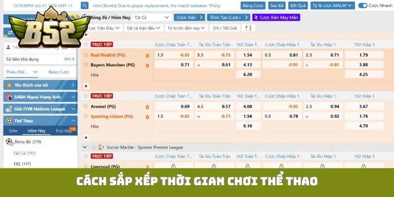 Cách sắp xếp thời gian chơi thể thao