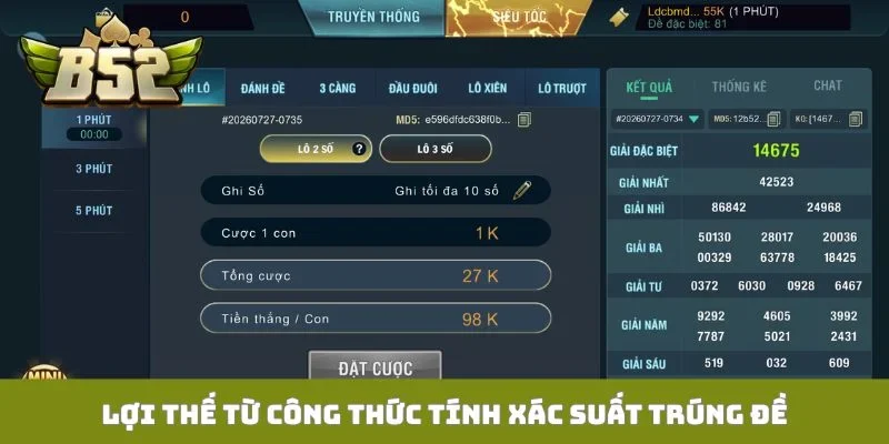 Lợi thế từ công thức tính xác suất trúng đề