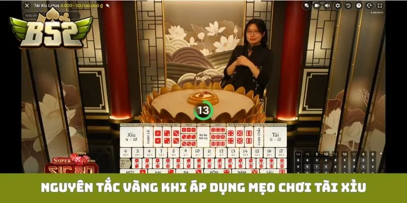 Nguyên tắc vàng khi áp dụng mẹo chơi tài xỉu