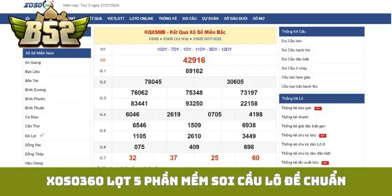 Xoso360 lọt 5 phần mềm soi cầu lô đề chuẩn